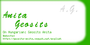 anita geosits business card